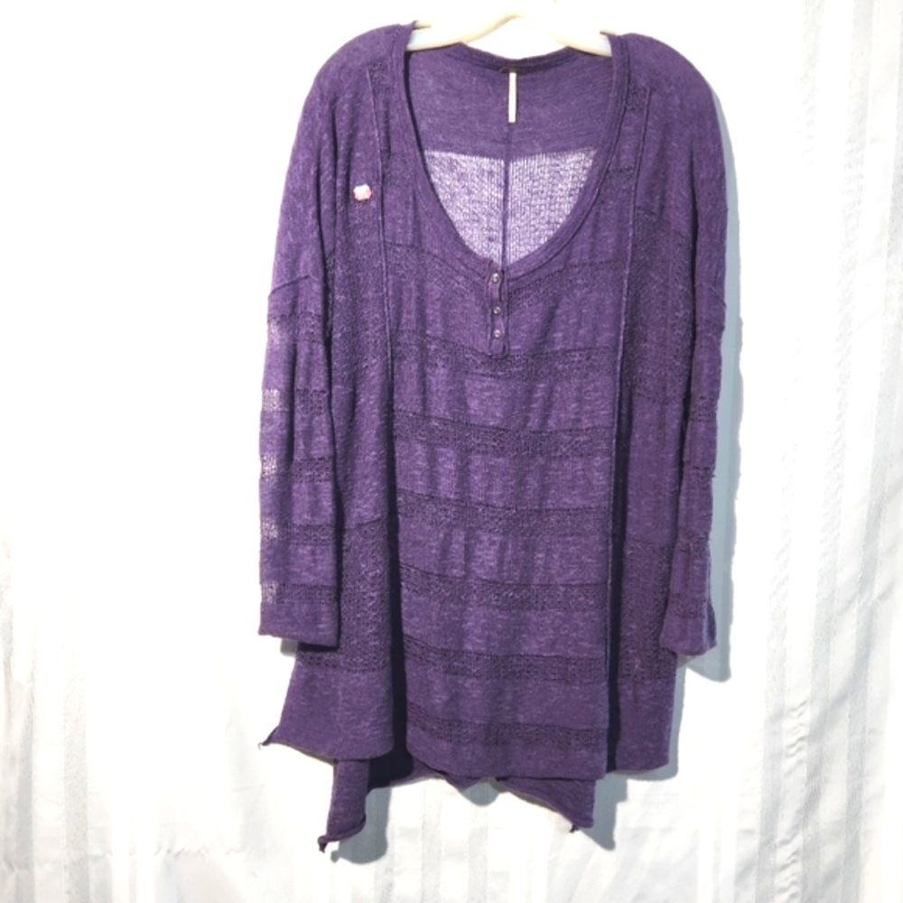FREE PEOPLE PURPLE SWEATER DRESS LONGSLEEVE SIZE XSMALL